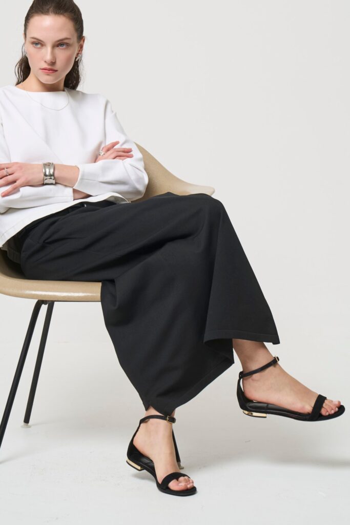 残りわずか Smooth Gather Knit Skirt - BLACK - seven dot (11)