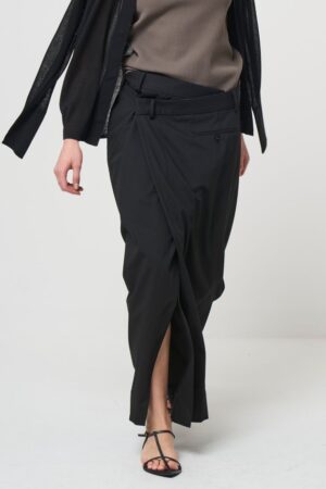 残りわずか Odd Long Skirt - BLACK - seven dot (01)