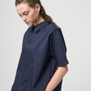 2way Collar Blouse - NAVY - seven dot (01)