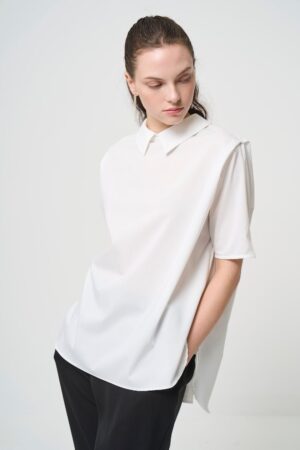 2way Collar Blouse - WHITE - seven dot (01)
