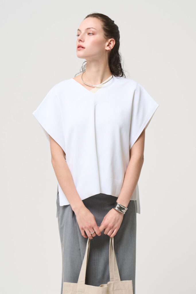 2way Spring Knit Poncho - WHITE - seven dot (01)