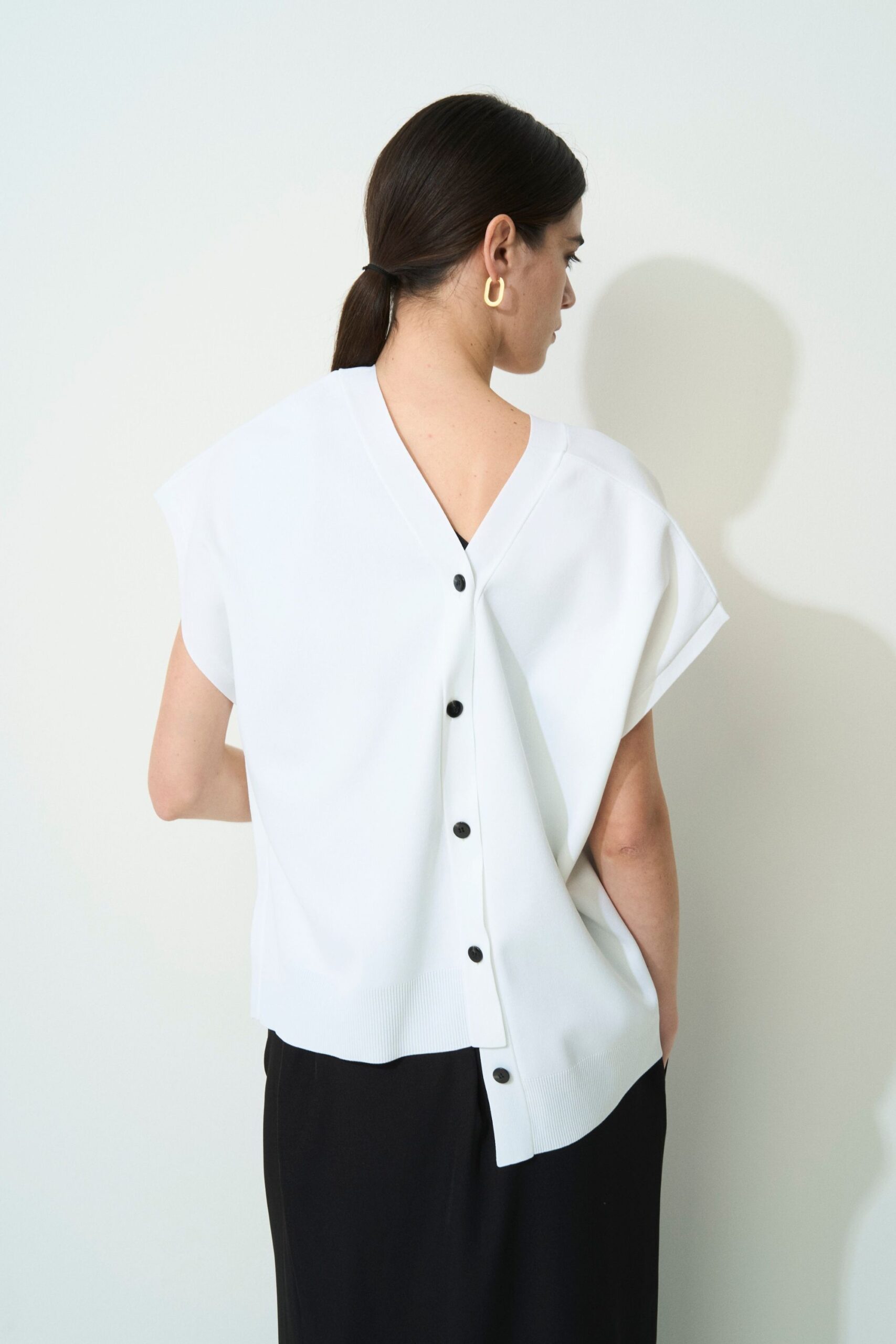 2way Spring Knit Poncho - WHITE - seven dot (12)