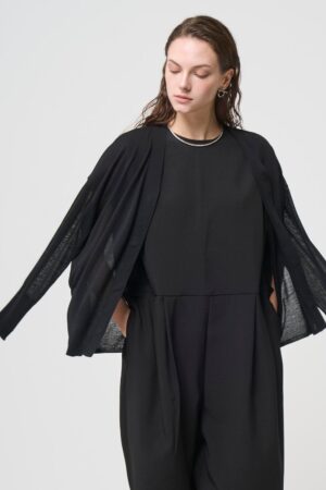 Breathable Cotton Cardigan - BLACK - seven dot (01)
