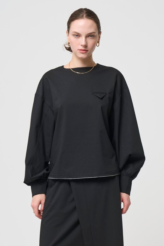 Mannish Pocket Tops - BLACK - seven dot (01)