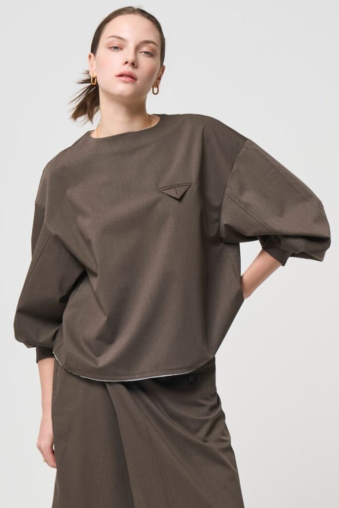 Mannish Pocket Tops - BROWN - seven dot (01)