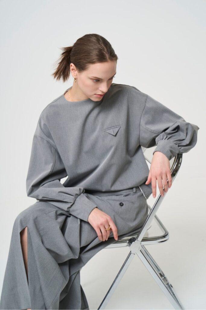 Mannish Pocket Tops - GRAY - seven dot (01)