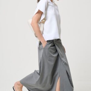 Odd Long Skirt - GRAY - seven dot (01)