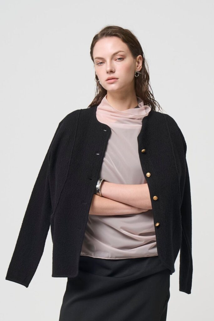 Relax Silk Jacket - BLACK - seven dot (01)