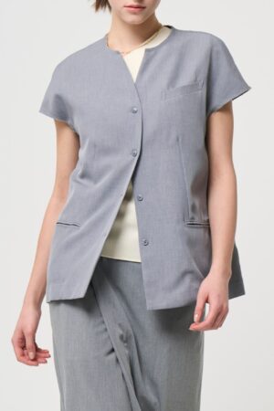 Short Sleeves Shirts Jacket - GRAY - seven dot (01)