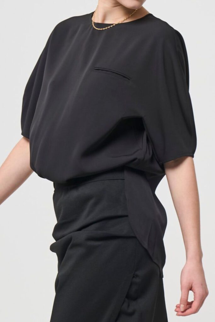 Short Sleeves TOPS - BLACK - seven dot (01)