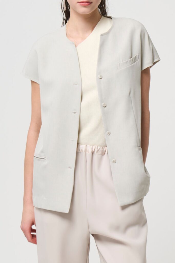 残りわずか Short Sleeves Shirts Jacket - BEIGE - seven dot (01)