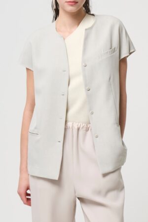 残りわずか Short Sleeves Shirts Jacket - BEIGE - seven dot (01)